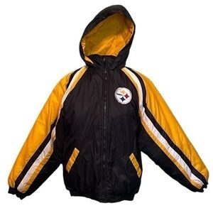 NFL Kids Touchdown Club Steelers Puffer Coat, black/yellow, size large 14/16